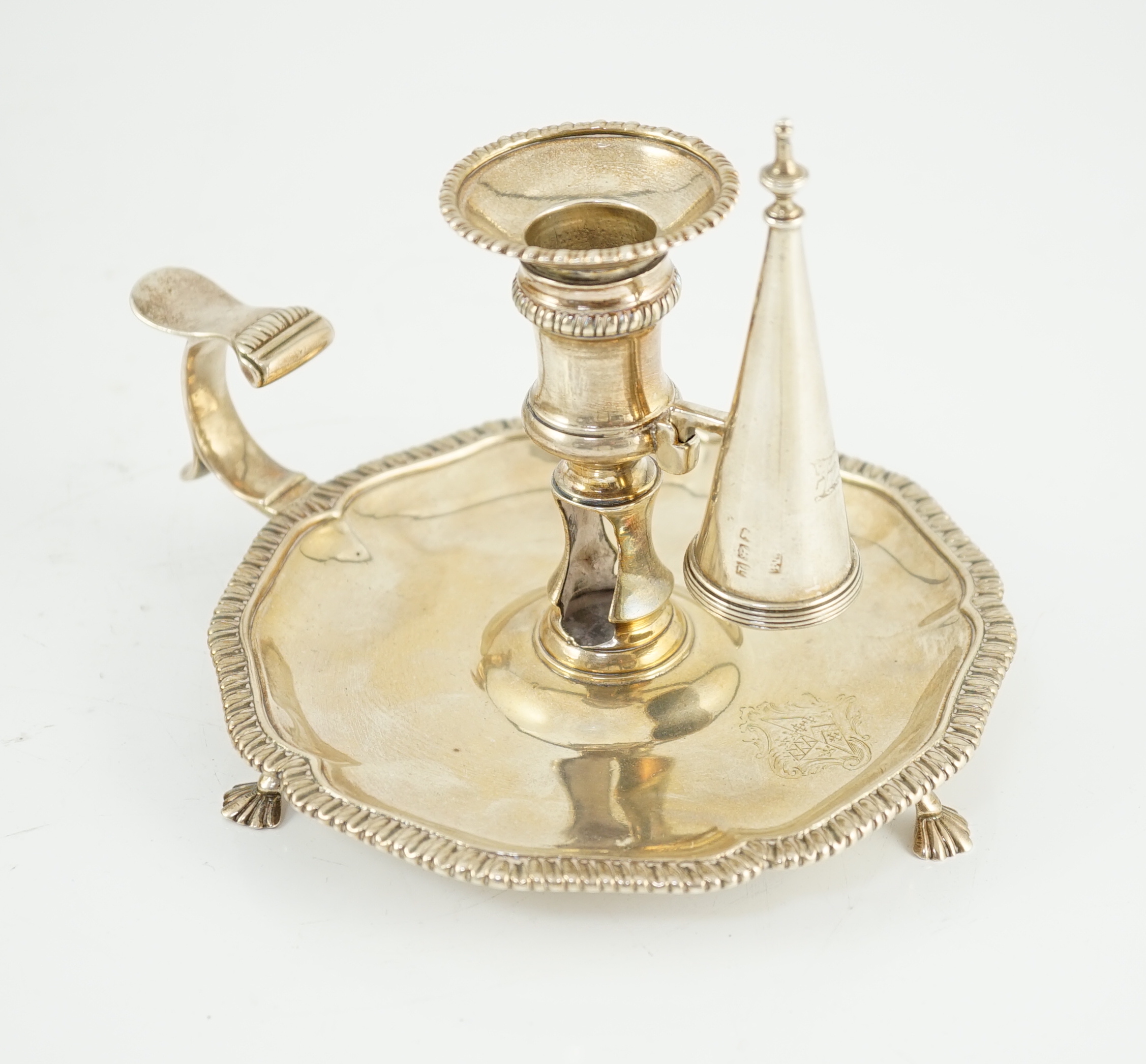 An early George III silver chamberstick, by Ebenezer Coker